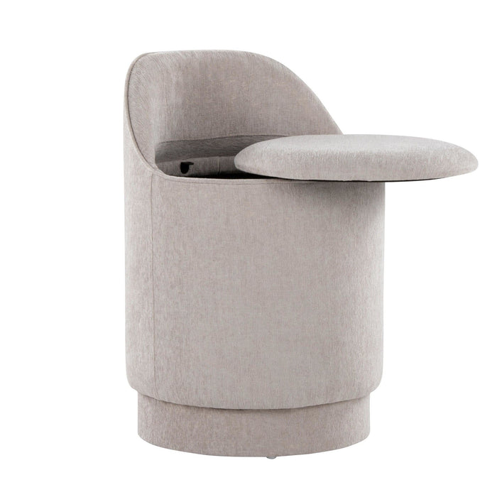 Marla - Upholstered Vanity Stool - Gray Fabric
