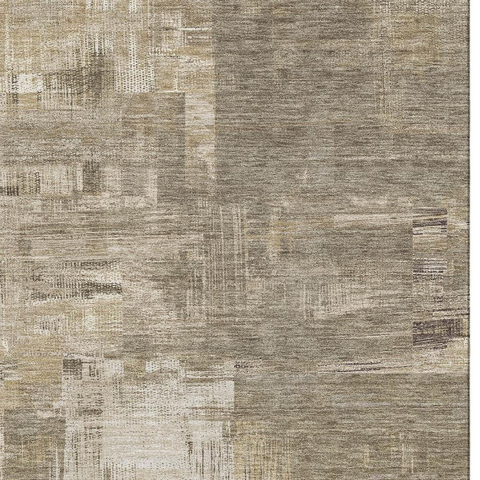 10' X 14' Abstract Washable Area Rug With UV Protection (693090) - Coffee / Beige / Ivory