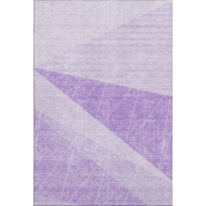 10' X 14' Geometric Washable Area Rug With UV Protection (657029) - Lavender / Ivory