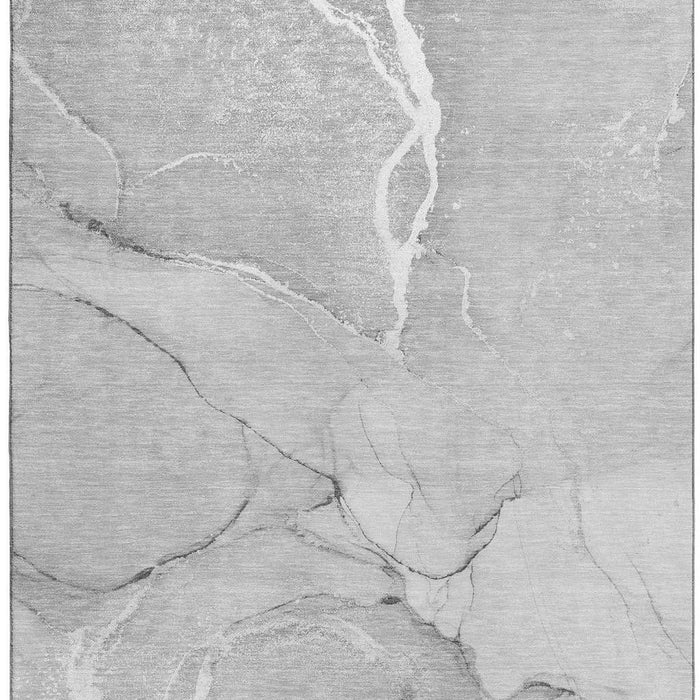 5' X 8' Abstract Washable Area Rug With UV Protection (646962) - Gray / Ivory