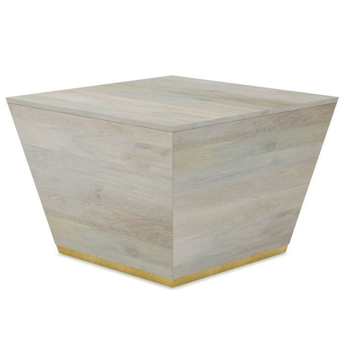 Solid Wood Square End Table - White