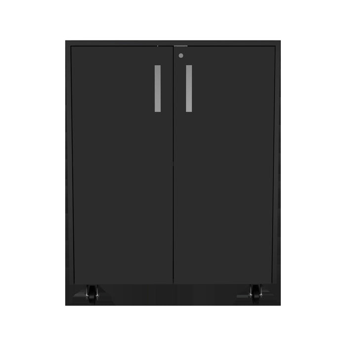 Wall mounted Accent Cabinet With Four Shelves - Black