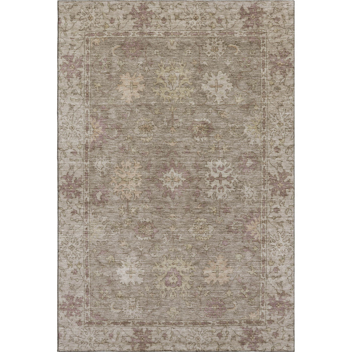 10' X 14' Oriental Washable Area Rug With UV Protection (716545) - Khaki / Beige