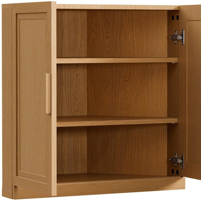 31" Wood Corner Corner Accent Cabinet For Dining Room With Two Doors - Brown