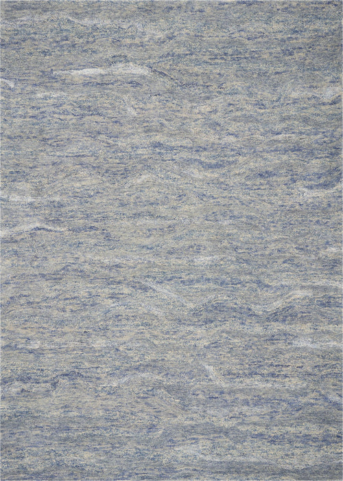 7' x 9' Ocean Blue Area Rug - Wool And Viscose