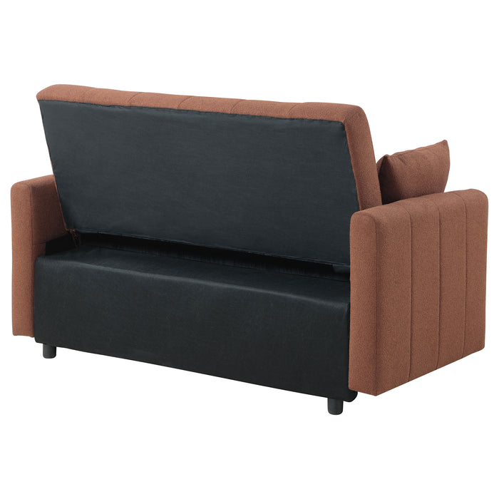 Portland Boucle copper upholstered sleeper sofa bed by CoasterEveryday