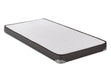 CoasterEveryday Drover 7-inch full foam mattress with built-in bunkie board on a bed frame, showcasing soft white fabric and plush surface.