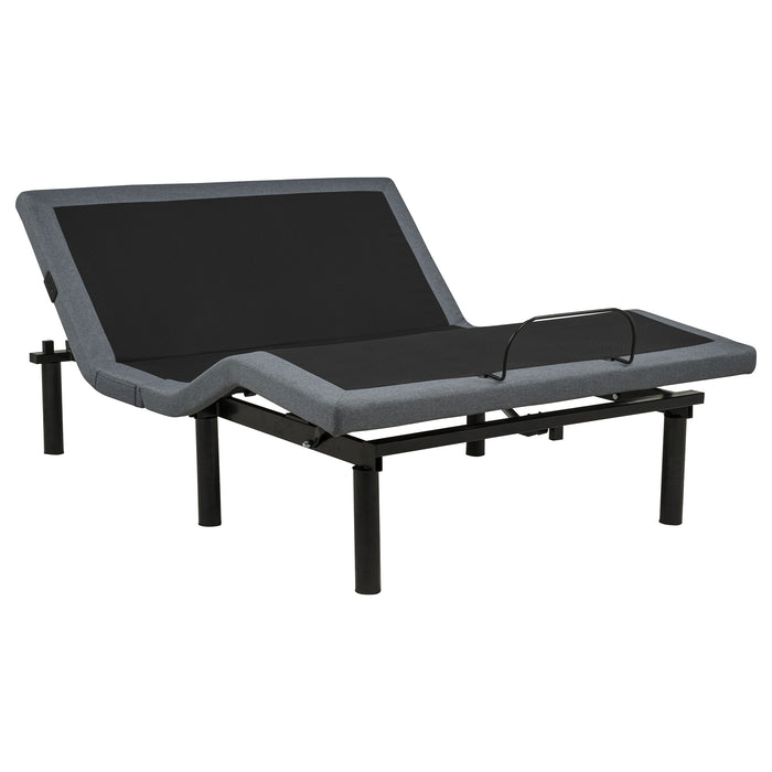 Weston Full Dual-Motor Massage Adjustable Bed Base in Black and Grey