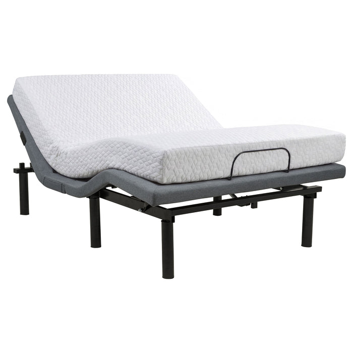 Weston Full Dual-Motor Massage Adjustable Bed Base in Black and Grey