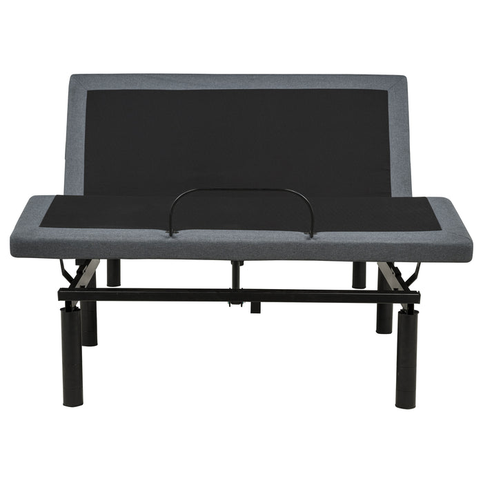 Weston Full Dual-Motor Massage Adjustable Bed Base in Black and Grey