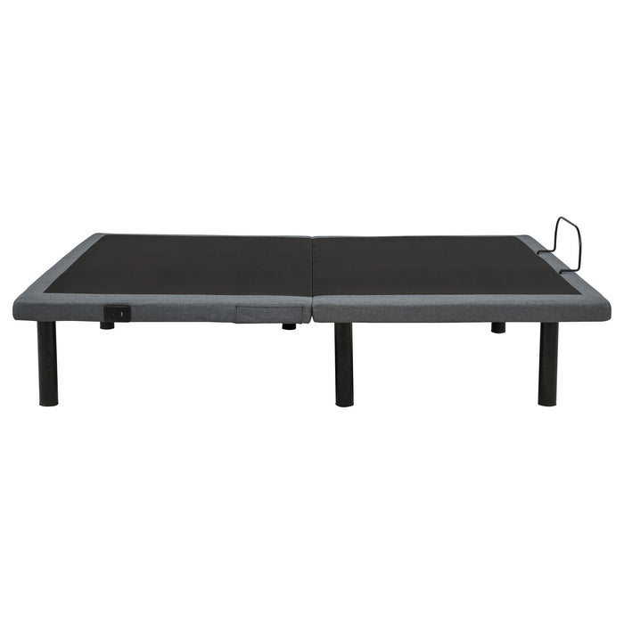 Weston Full Dual-Motor Massage Adjustable Bed Base in Black and Grey
