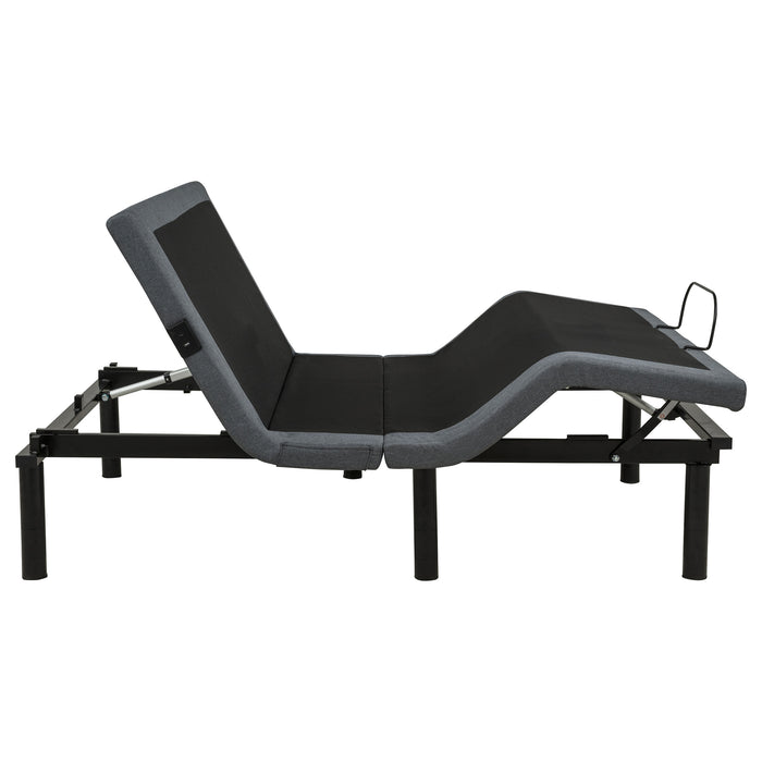 Weston Full Dual-Motor Massage Adjustable Bed Base in Black and Grey