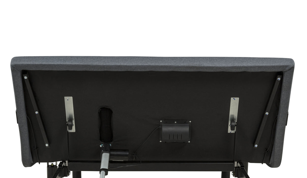 Weston Full Dual-Motor Massage Adjustable Bed Base in Black and Grey