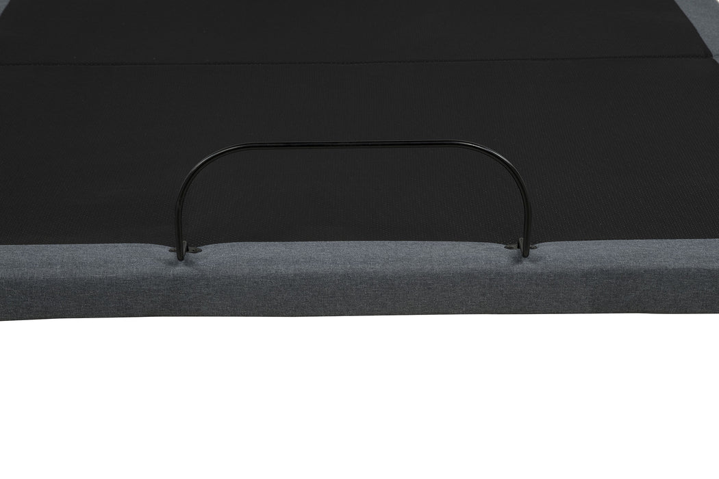 Weston Full Dual-Motor Massage Adjustable Bed Base in Black and Grey