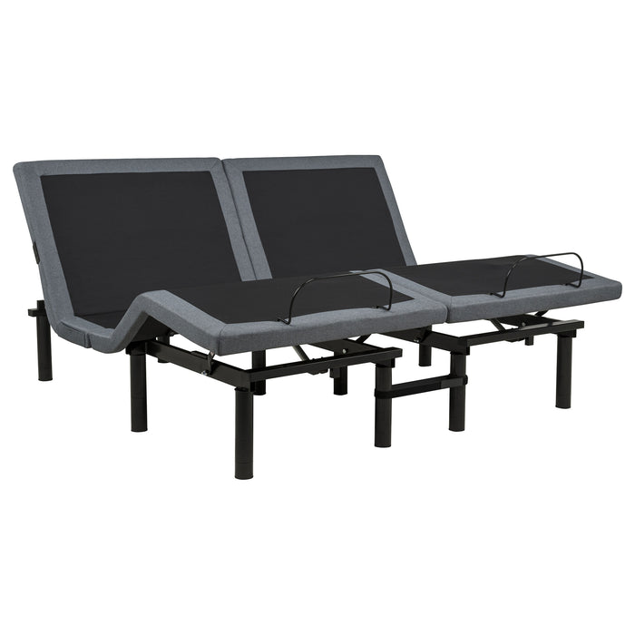 Weston Split Eastern King Massage Adjustable Bed Base in Black and Grey