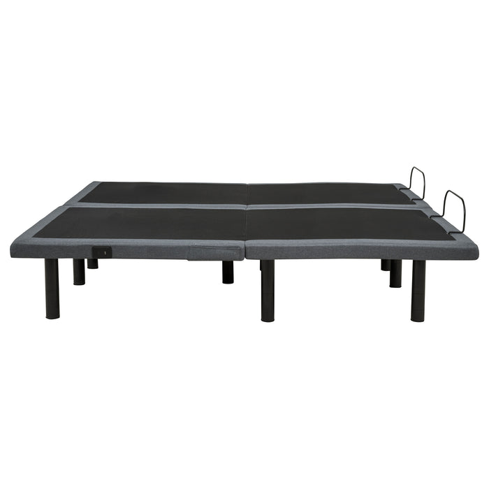 Weston Split Eastern King Massage Adjustable Bed Base in Black and Grey