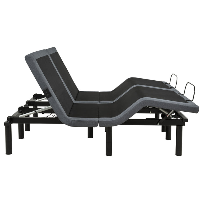 Weston Split Eastern King Massage Adjustable Bed Base in Black and Grey