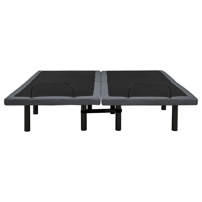 Weston Split Eastern King Massage Adjustable Bed Base in Black and Grey