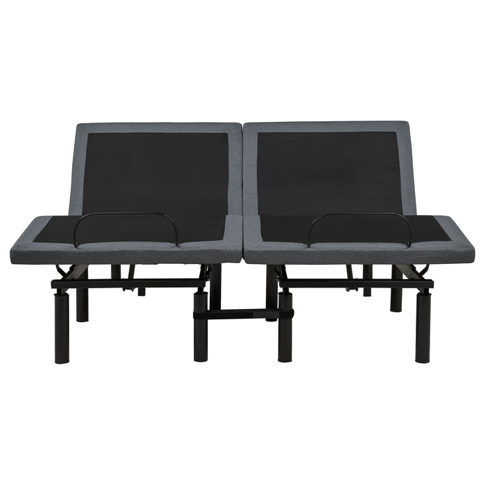 Weston Split Eastern King Massage Adjustable Bed Base in Black and Grey