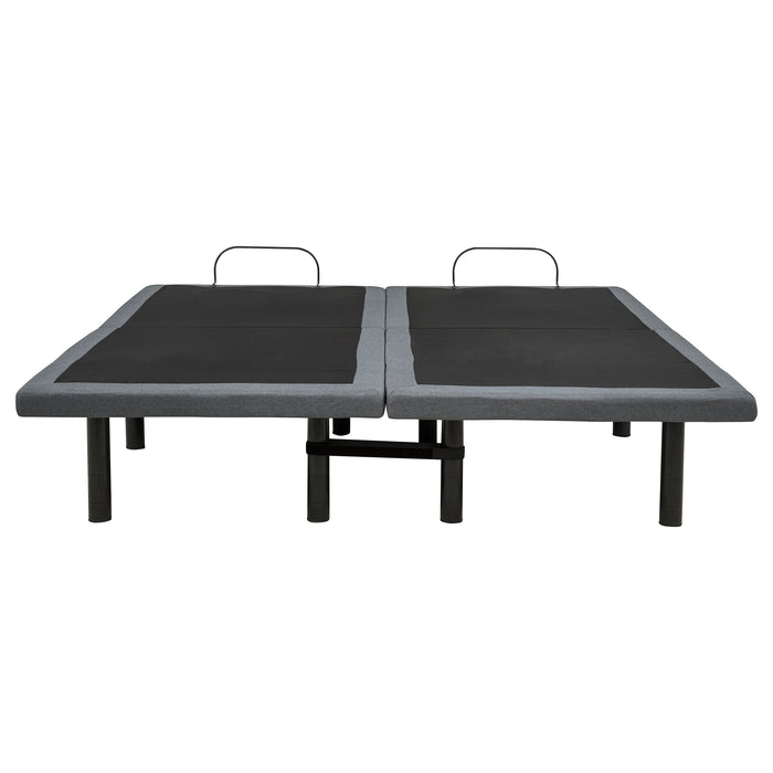 Weston Split Eastern King Massage Adjustable Bed Base in Black and Grey