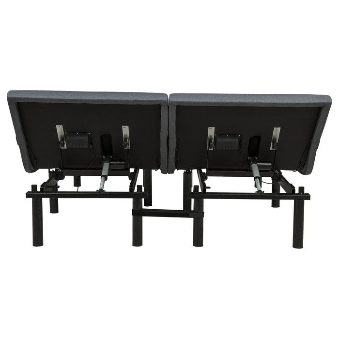 Weston Split Eastern King Massage Adjustable Bed Base in Black and Grey