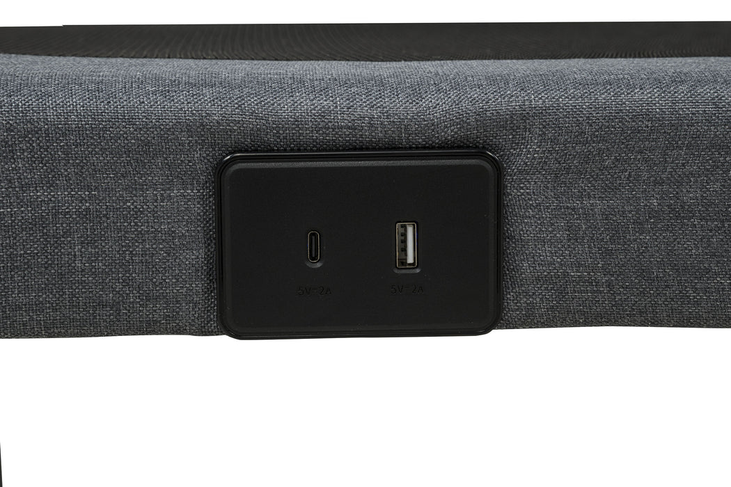 Weston Split Eastern King Massage Adjustable Bed Base in Black and Grey
