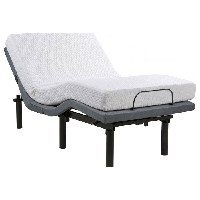 Weston Twin XL Dual-Motor Massage Adjustable Bed Base in Black and Grey
