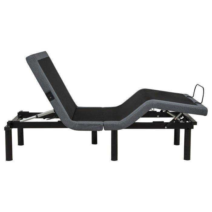 Weston Twin XL Dual-Motor Massage Adjustable Bed Base in Black and Grey