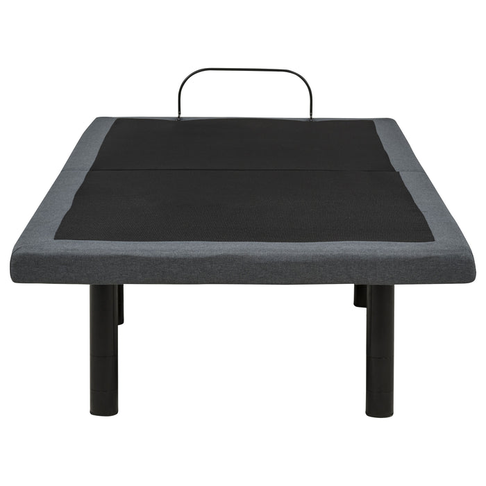 Weston Twin XL Dual-Motor Massage Adjustable Bed Base in Black and Grey