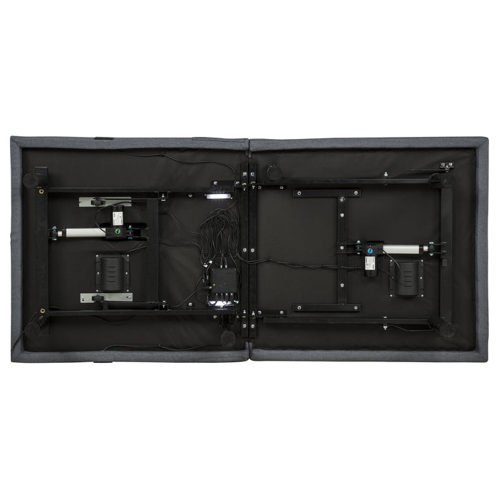 Weston Twin XL Dual-Motor Massage Adjustable Bed Base in Black and Grey