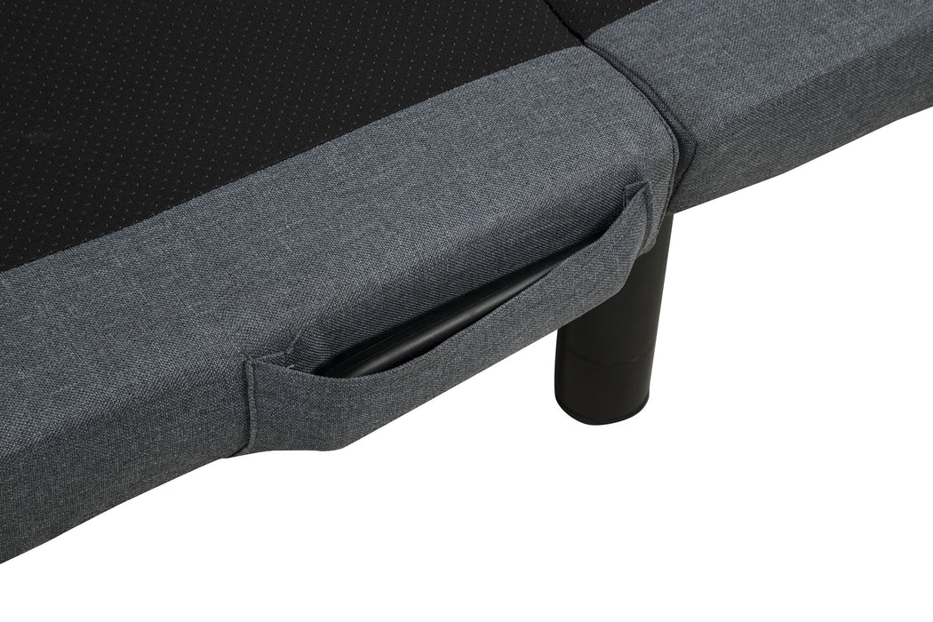 Weston Twin XL Dual-Motor Massage Adjustable Bed Base in Black and Grey