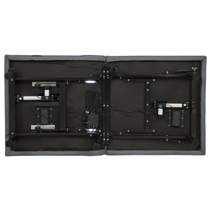 Weston Twin Dual-Motor Massage Adjustable Bed Base in Black and Grey