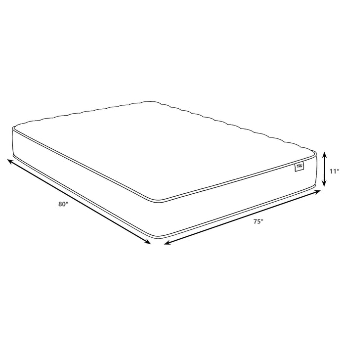 White Hayes Eastern King Firm Tight Top Hybrid Mattress by CoasterEveryday, showing its plush surface and supportive construction.