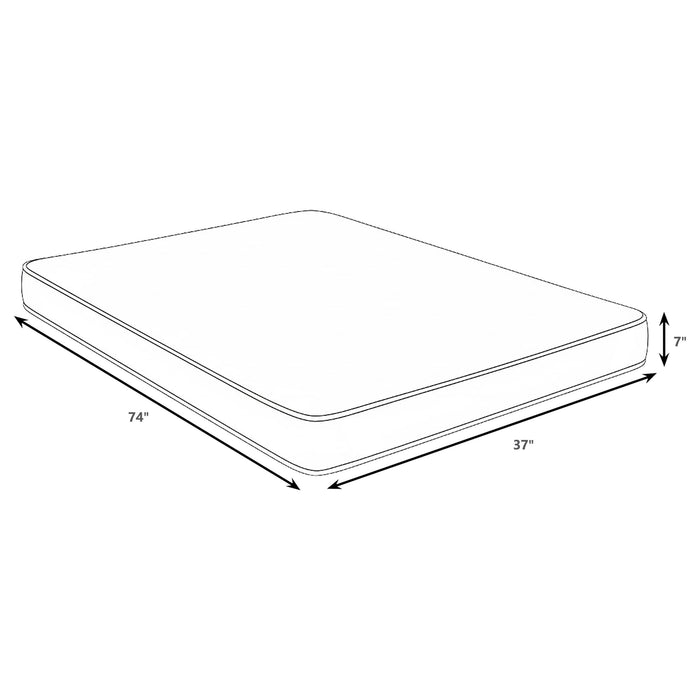 CoasterEveryday Kenyon 7-inch twin bamboo cover firm foam mattress with plush fabric and supportive foam in a bedroom setting