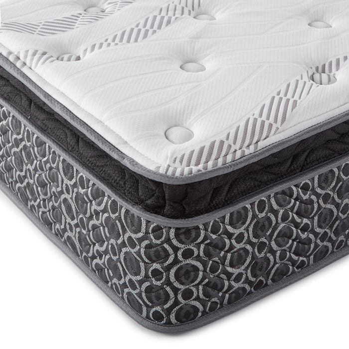Hayes 11-inch Queen Pillow Top Memory Foam Hybrid Mattress by CoasterEveryday, showing plush pillow top and hybrid construction.