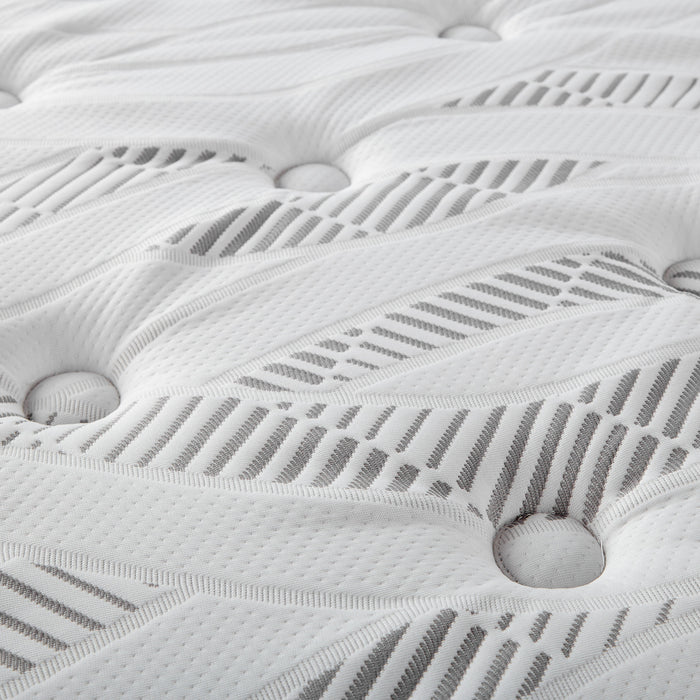 Hayes 11-inch twin pillow top memory foam hybrid mattress from CoasterEveryday showing plush surface and mattress edges