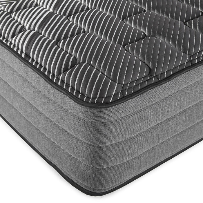 CoasterEveryday Montlake 14-inch full cool firm memory foam hybrid mattress on a bed frame, showcasing its plush surface and supportive design.