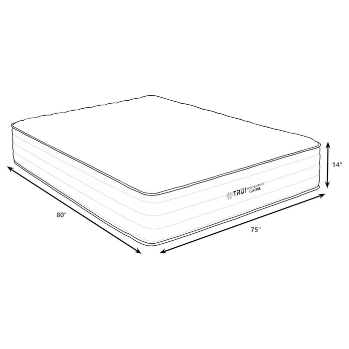 Montlake 14-inch Eastern King cool firm foam hybrid mattress by CoasterEveryday, showing plush surface and supportive design.