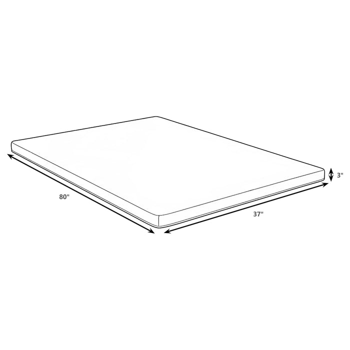 Cascade 3-inch Twin XL Cool Memory Foam Mattress Topper