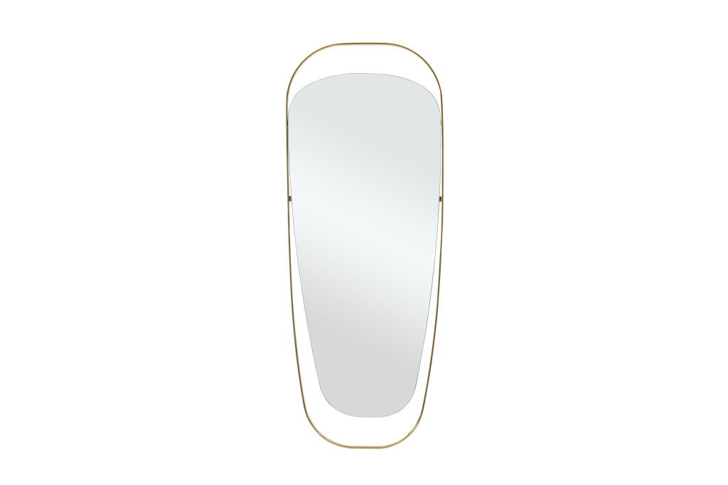Steel Oval Framed Accent Mirror Accent - Gold