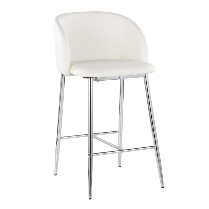 Fran - Fixed-Height Counter Stool (Set of 2) - Silver Metal Base