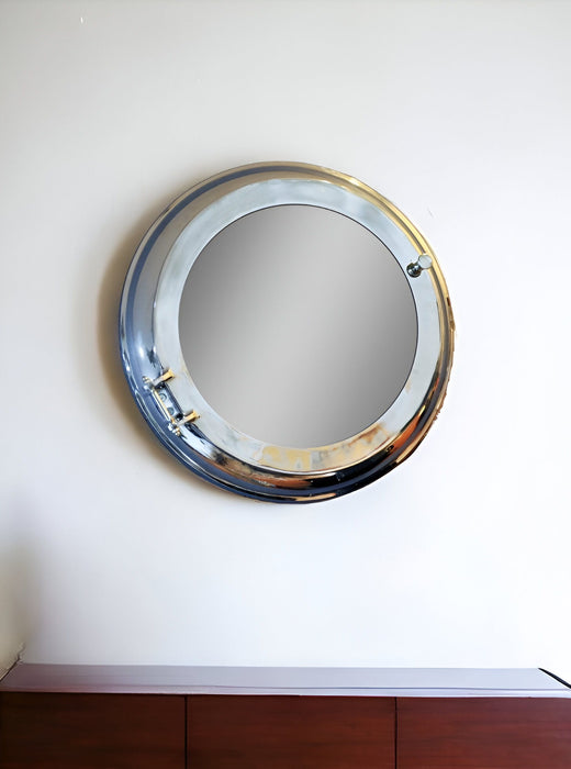 21" Round Aluminum Framed Accent Mirror - Silver