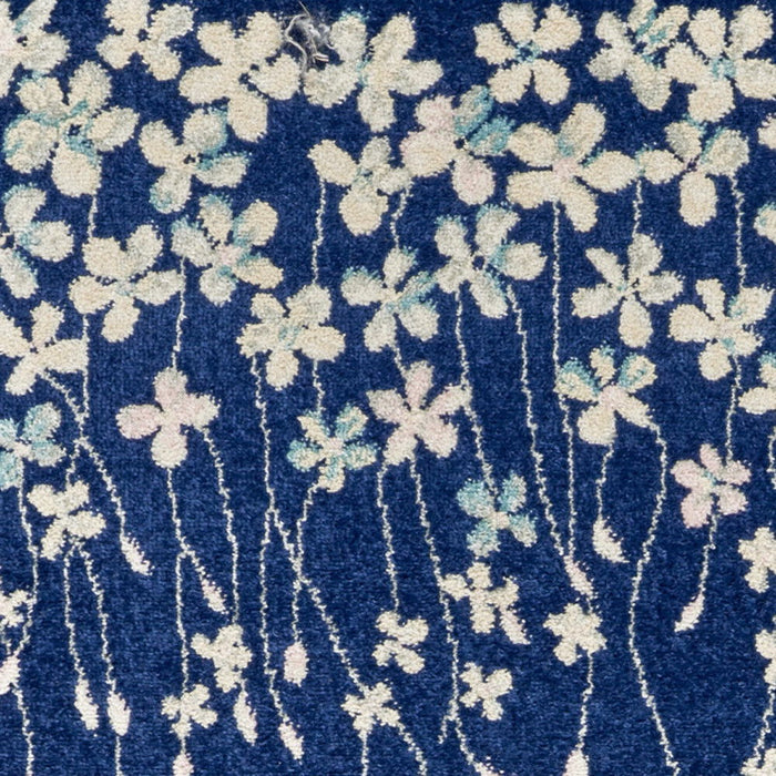 7' Floral Vines Runner Rug (550529) - Ivory / Blue
