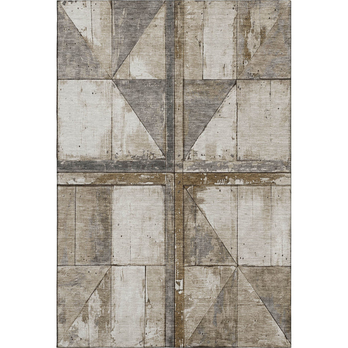 10' X 14' Geometric Washable Area Rug With UV Protection (706493) - Beige / Gray