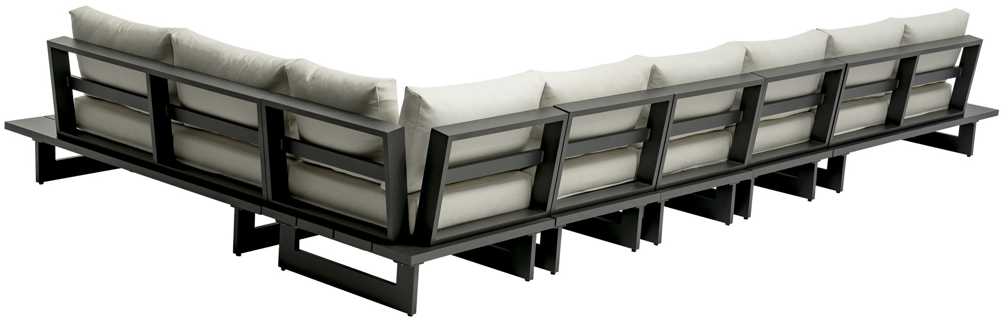 Maldives - 6 Piece Water Resistant Outdoor Patio Modular Sectional With Gray Base