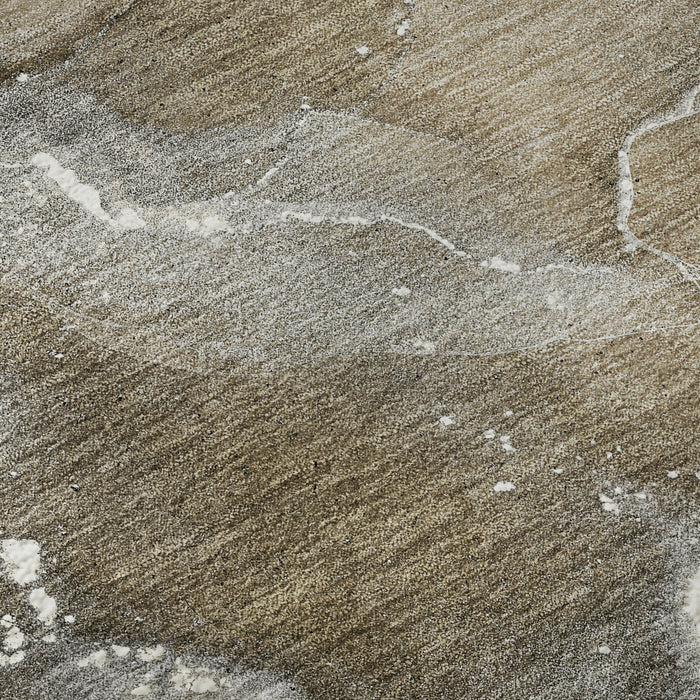 8' X 10' Abstract Washable Area Rug With UV Protection (647222) - Brown / Ivory / Gray