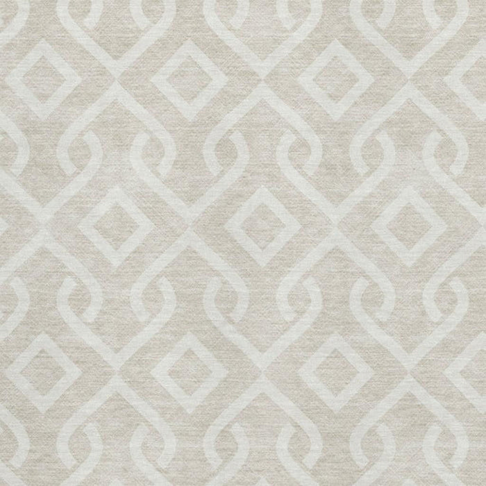 10' X 14' Geometric Washable Area Rug With UV Protection (652461) - Beige / Ivory