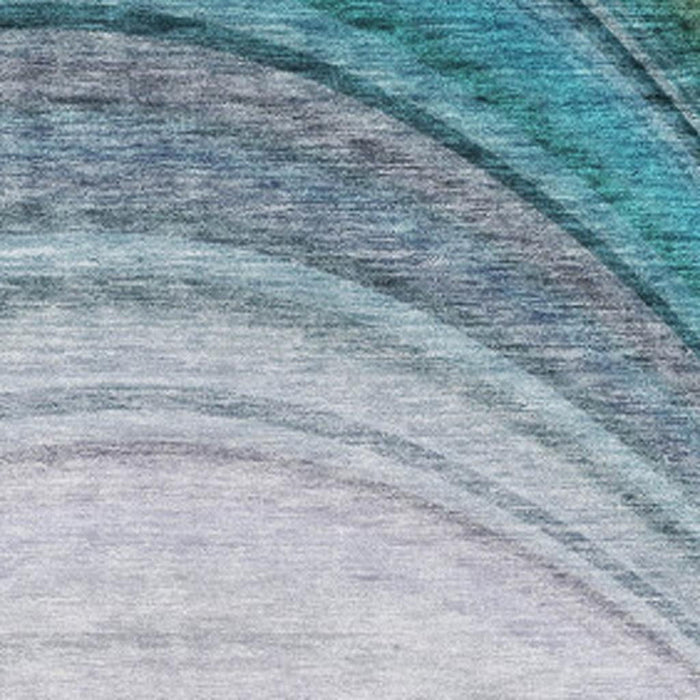 10' X 14' Ombre Washable Area Rug With UV Protection (650320) - Teal / Purple / Green