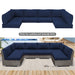 Giga outdoor deep seat cushion set for patio sectional furniture, featuring back and seat cushions with vibrant fabric.
