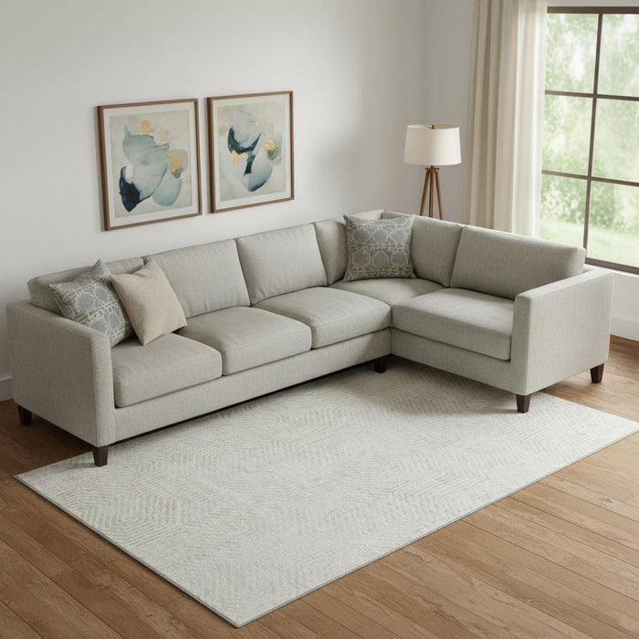 10' X 14' Geometric Washable Area Rug With UV Protection (672506) - Ivory / Beige